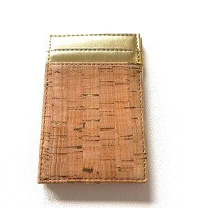 NOWT J CREW Gold & Cork Slim Card Holder